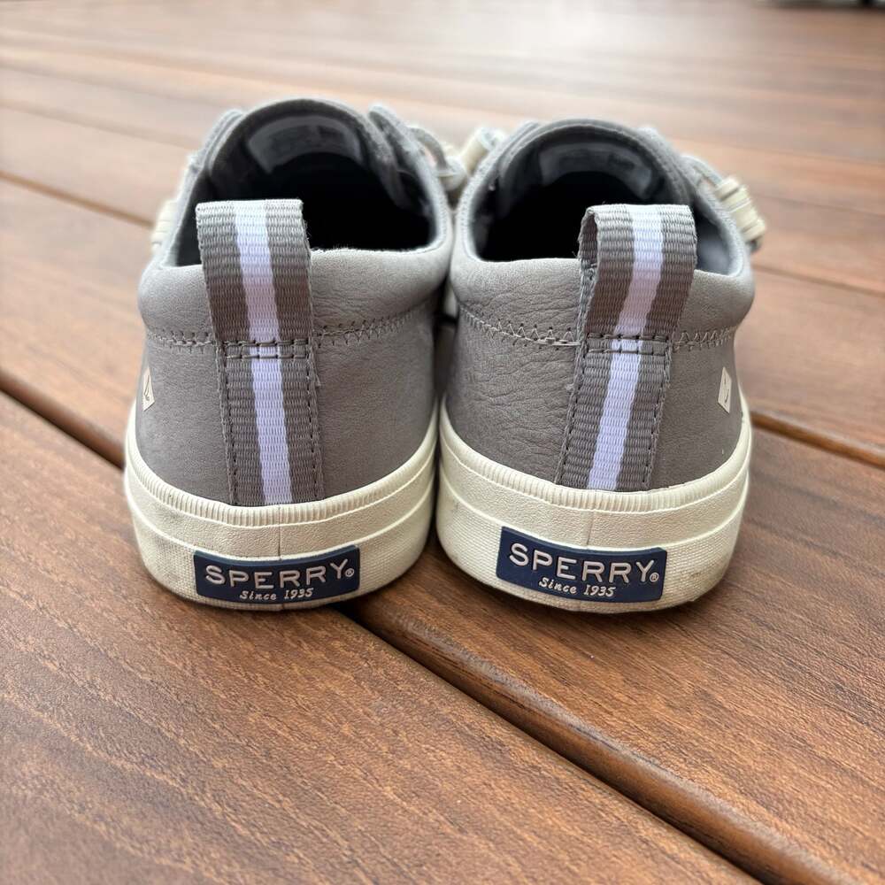 Sperry Crest Vibe Washable Leather Grey Low Top Sneakers Size 9 - Picture 6 of 7